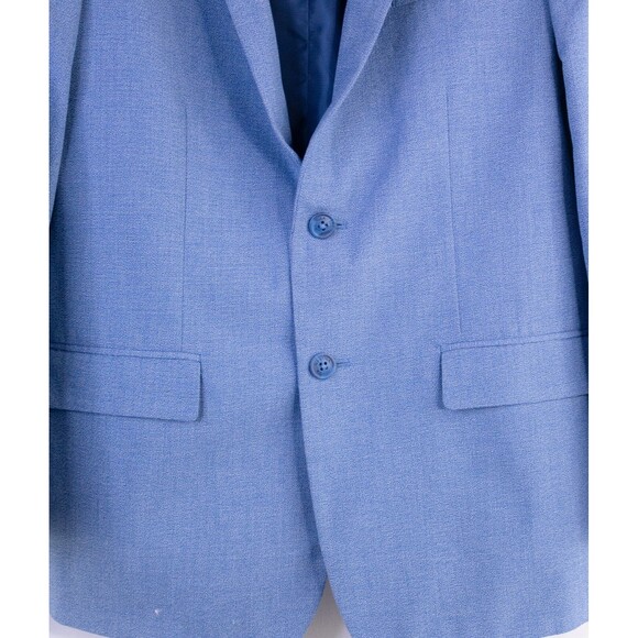 Nautica  2-piece Suit Textured Blue 2 Button Jacket Blazer Boys 16 Pants 28X25 - Picture 3 of 16